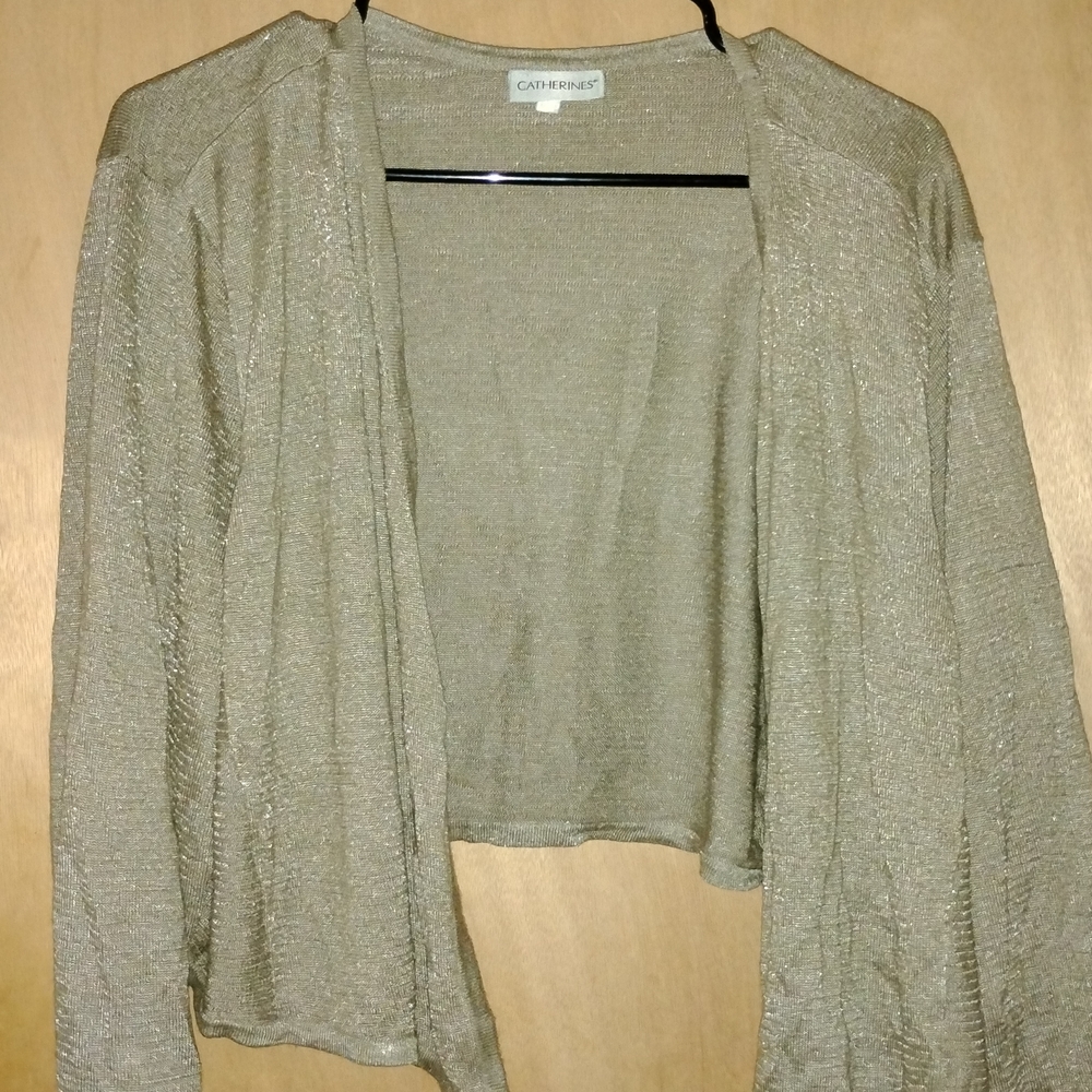 Catherines OLIVE Cardigan Sweater Relaxed Fit Lightweight